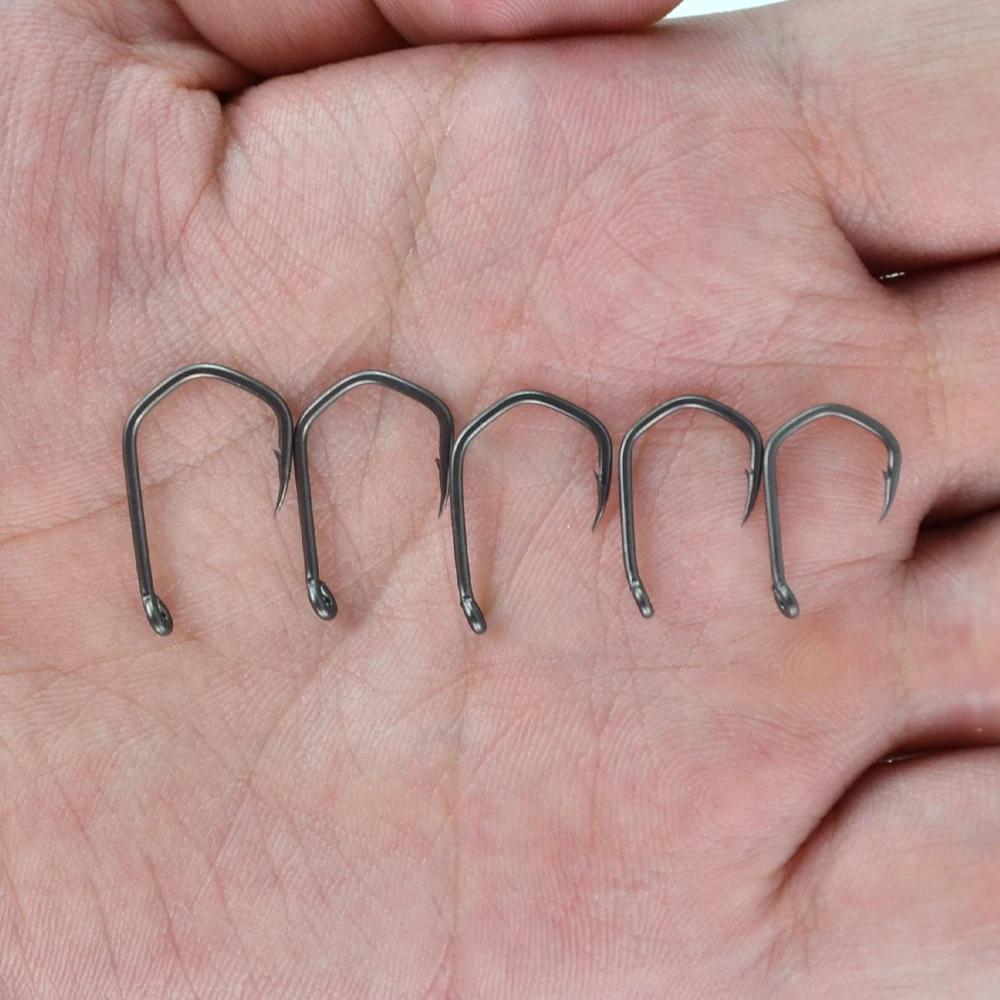 Hameçons carpe micro-barbés acier carbone PTFE 15 pièces Hirisi X919 accessoires pêche