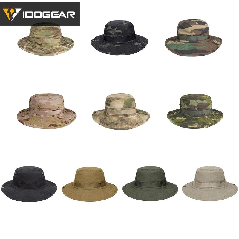 Casquette tactique MOLLE IDOGEAR 3620 - Bonnet pêche réglable avec bandeaux modulaires camouflage