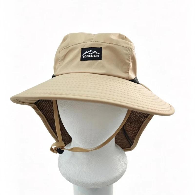 Chapeau pêcheur anti-vent séchage rapide avec rabat nuque - Protection UV pour activités outdoor