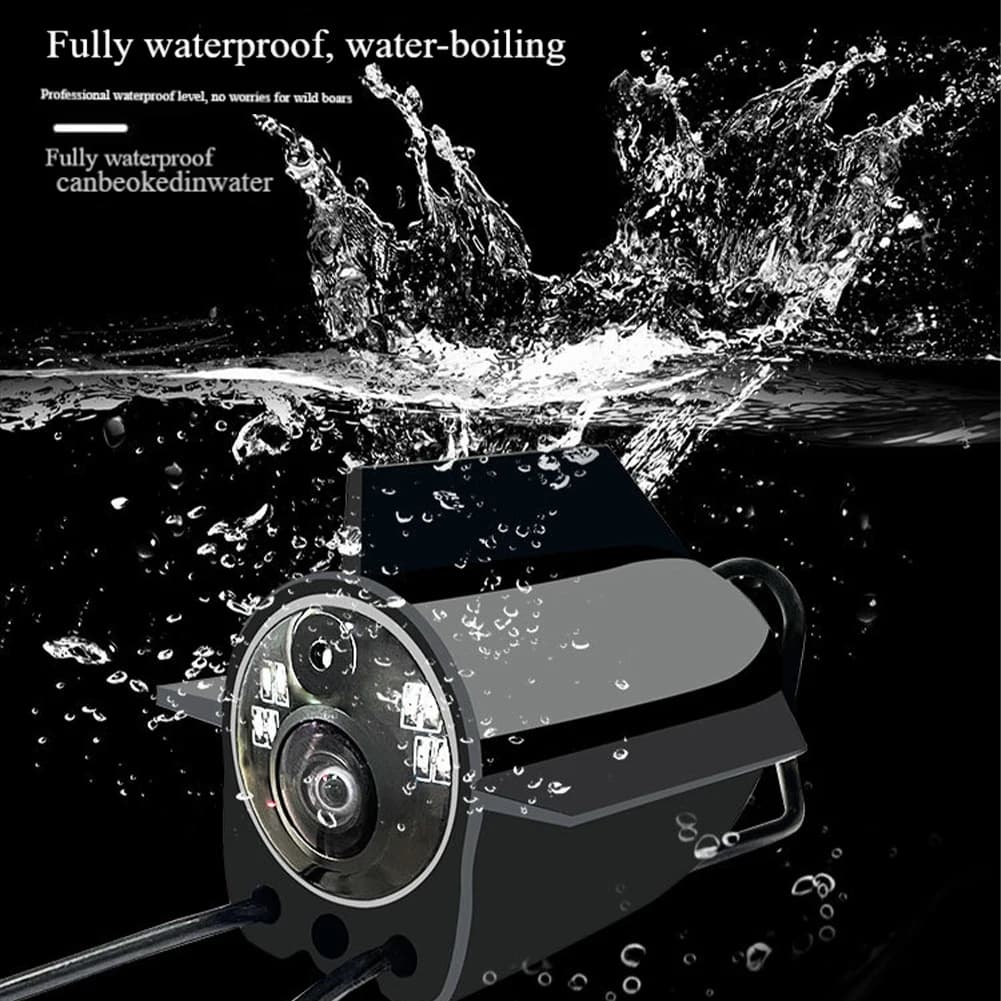 Caméra de pêche sous-marine 4.3/5 pouces HD avec 12 lampes infrarouges pour pêche sur glace