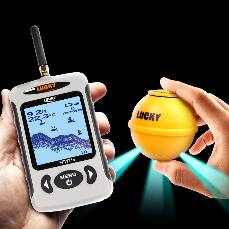 Détecteur poissons portable LuckyFFW718LA sans fil 45m/135ft sonar alarme pêche mer rivière lac