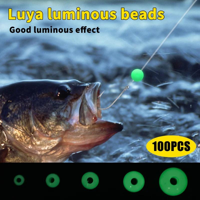 100 perles lumineuses 3mm-8mm pour pêche nocturne - Billes fluorescentes accessoires pêche