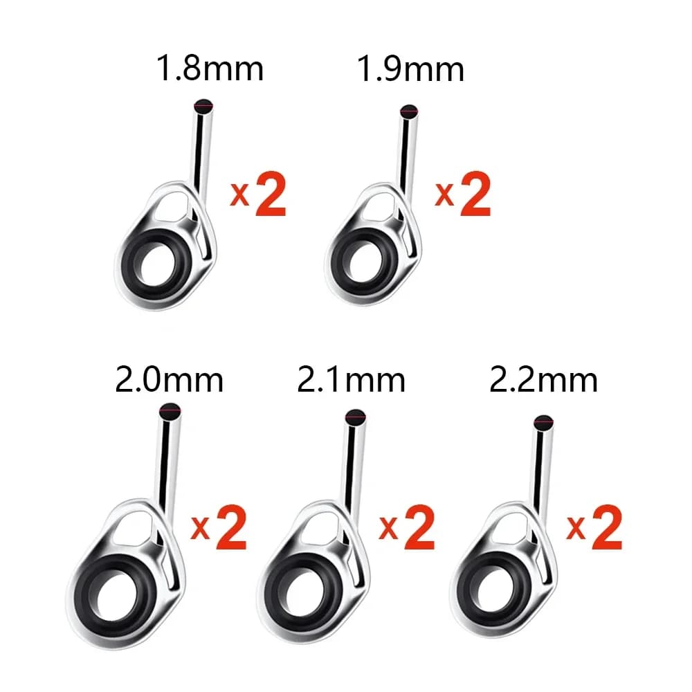 10 pièces de guides de canne à pêche télescopique et accessoires de réparation pour scion, diamètre