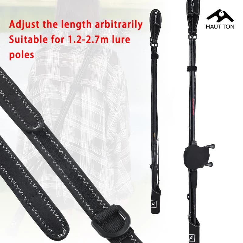 Housse canne à pêche universelle ajustable 1.2-2.7m étanche avec bretelle - étui leurres durable zippé