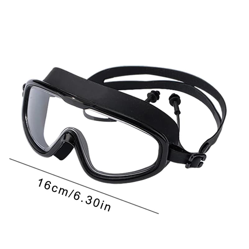 Lunettes de natation fashion grand champ vision - Monture large silicone étanche anti-UV pour plongée
