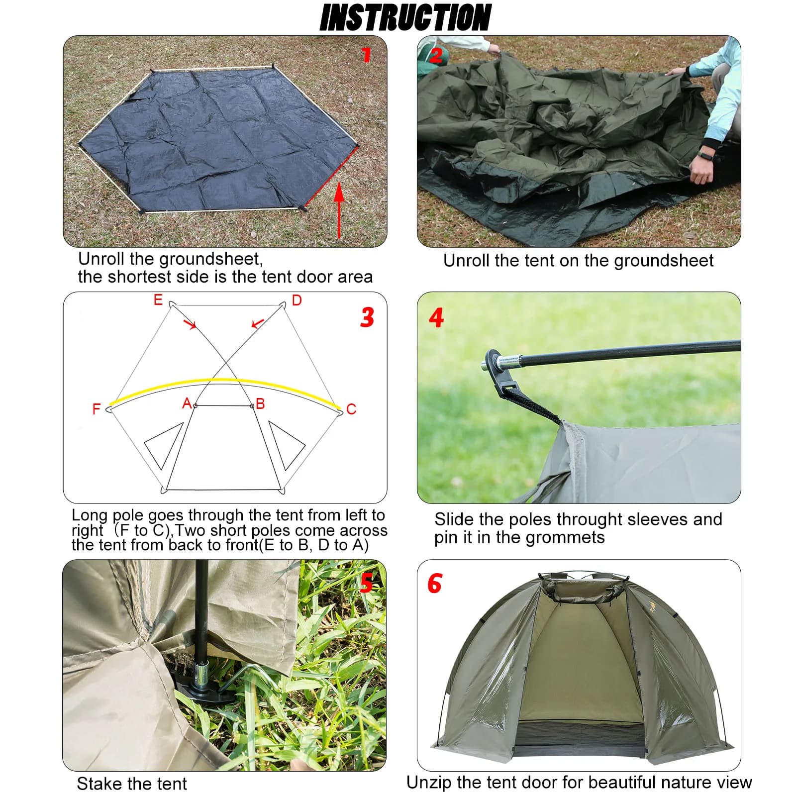 Tente bivouac pêche carpe 1-2 personnes - Abri ultraléger imperméable pour chasse et aventure