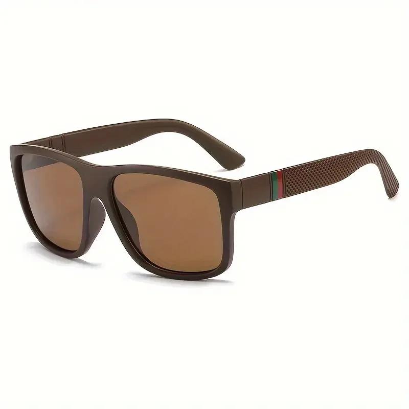 Lunettes de soleil carrées polarisées noires unisexes - Style vintage sport UV400 pour hommes femmes