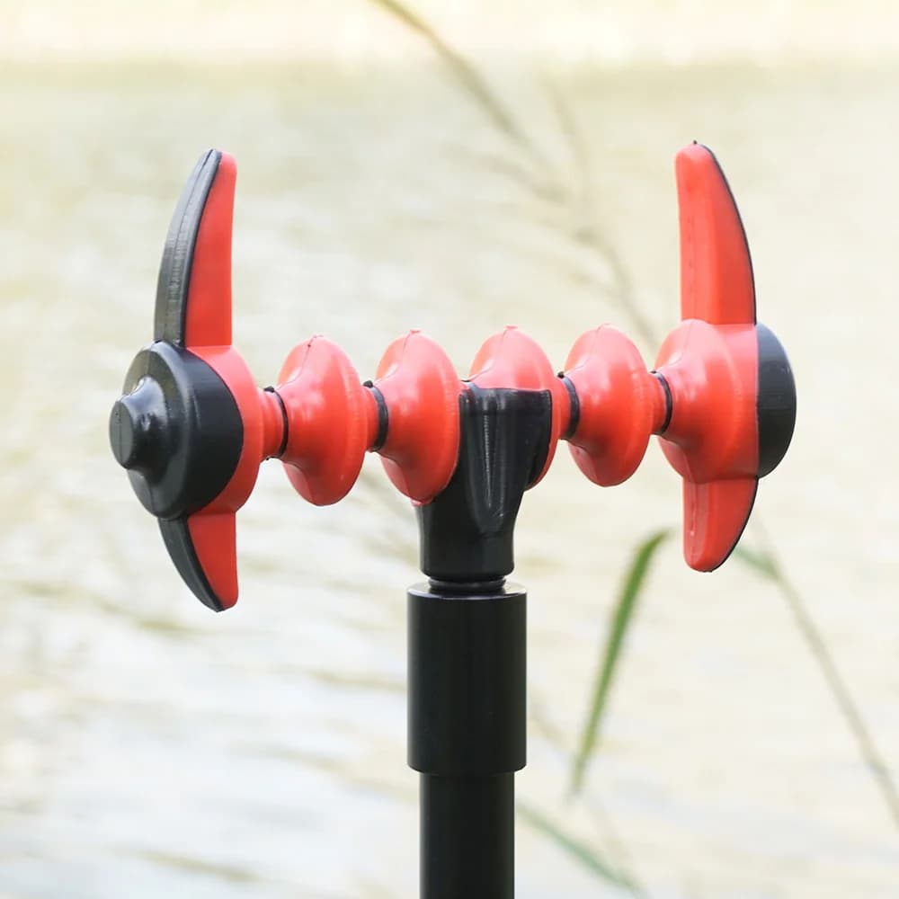 Support canne pêche carpe plastique rouge 8mm filetage universel - Porte canne feeder buzz bar