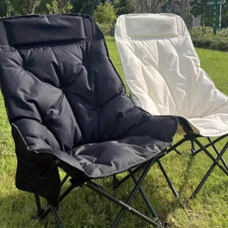 Chaise lune pliante portable haute confort pêche camping extérieur avec dossier renforcé