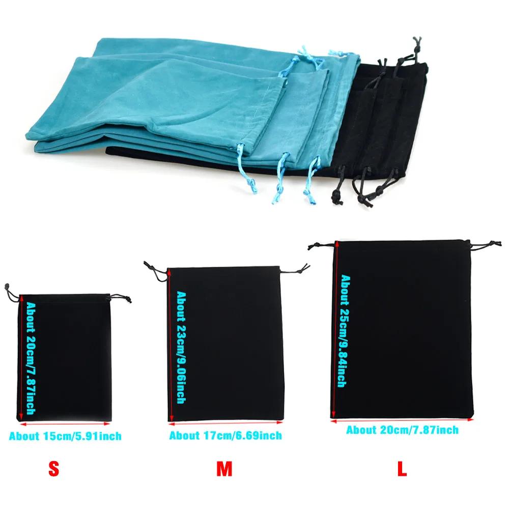 Lot 3 sacs de rangement moulinets MNFT S/M/L avec cordon bleu noir portable pêche