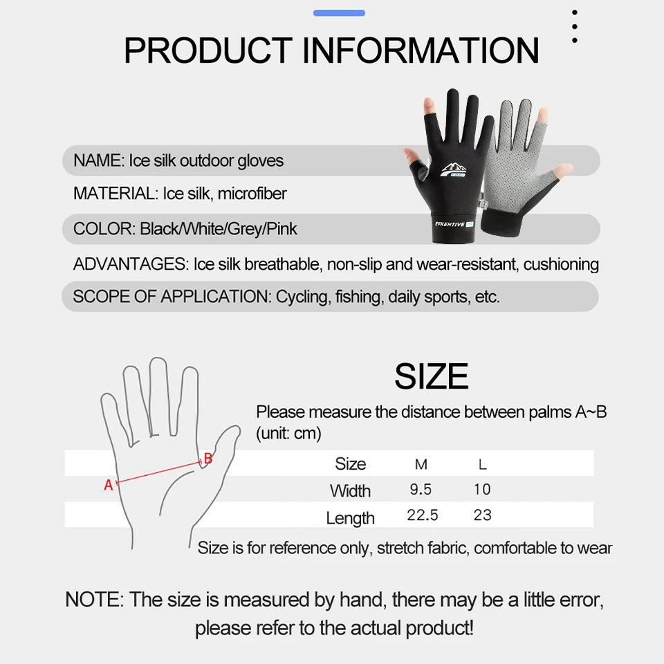 Gants pêche protection solaire unisex - anti-UV respirant anti-dérapage pour sports outdoor