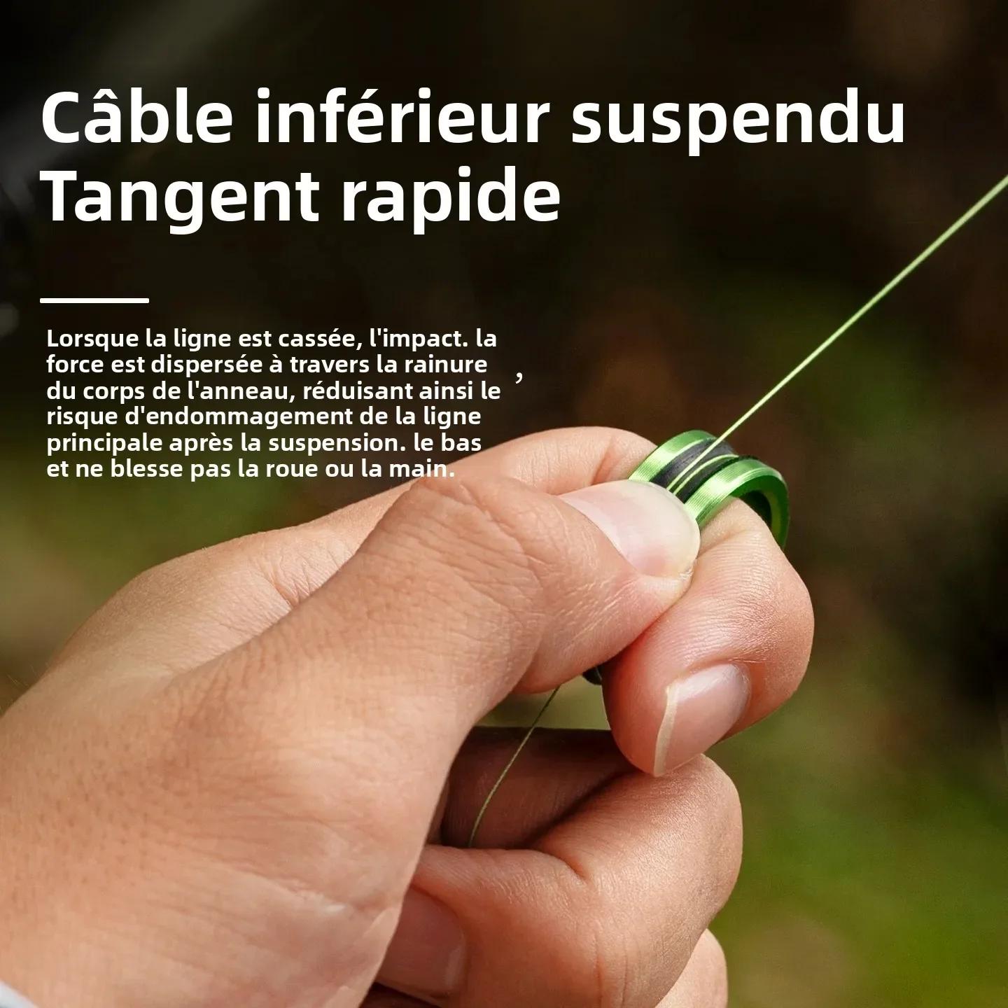 Anneau câble alliage pour coupe-ligne rapide, protection mains et serrage nœuds pêche