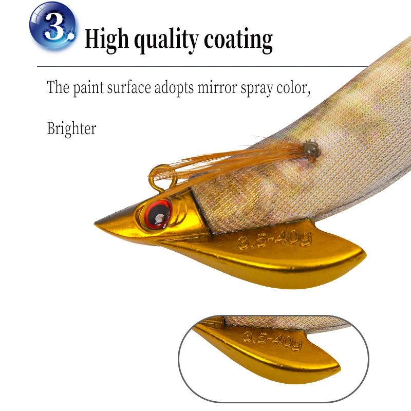 Leurre calamar japonais Squid Jig 40g/27g pour pêche en mer profonde et poulpe