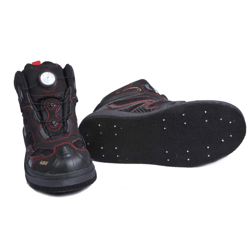Chaussures de pêche waders auto-bloquantes semelle feutre cloutée chasse randonnée aquatique