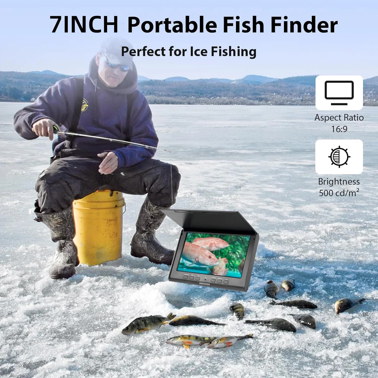 Caméra sous-marine 7 pouces pour pêche - Endoscope avec vision nocturne IR et enregistrement vidéo