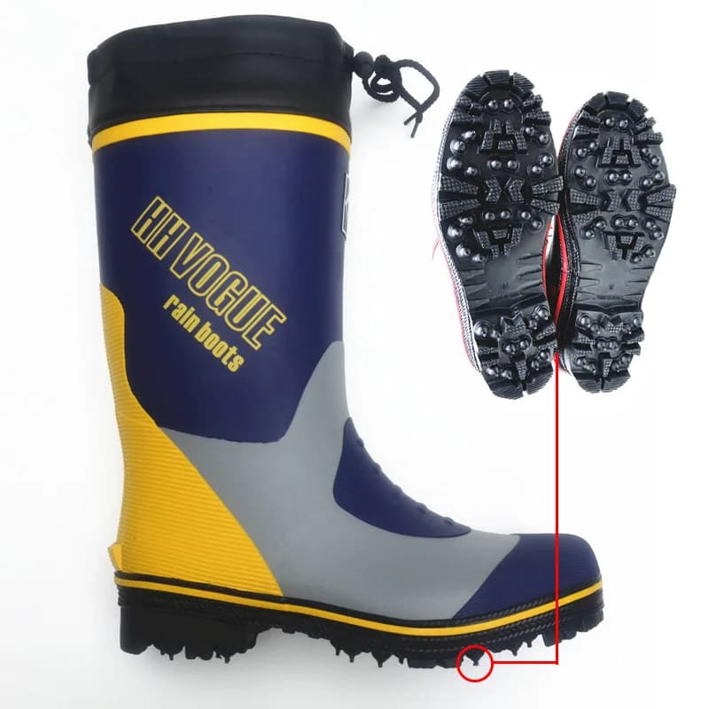 Bottes de pêche tendance avec semelle à crampons en acier pour pluie, chasse et randonnée