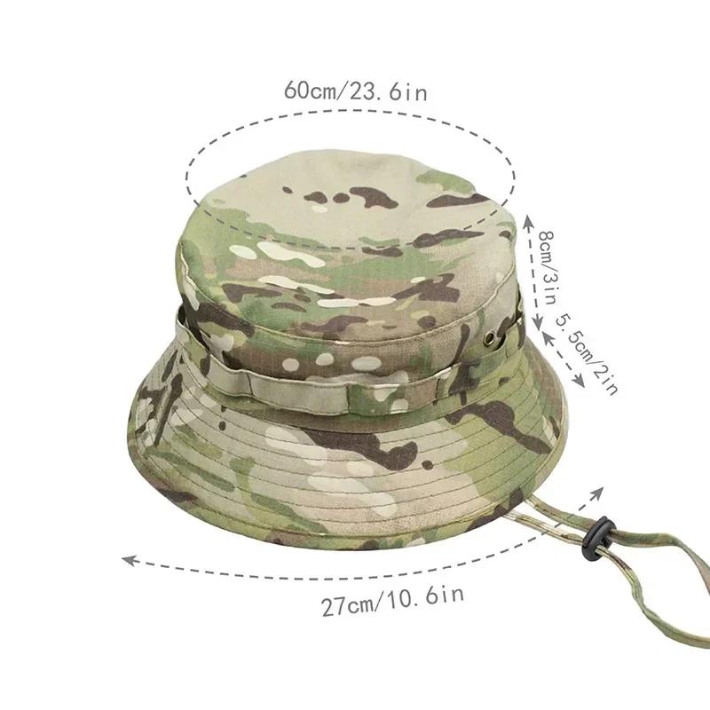 Chapeau Boonie Tactique Multicam Homme - Pêche Chasse Randonnée Été Anti-vent Anti-soleil