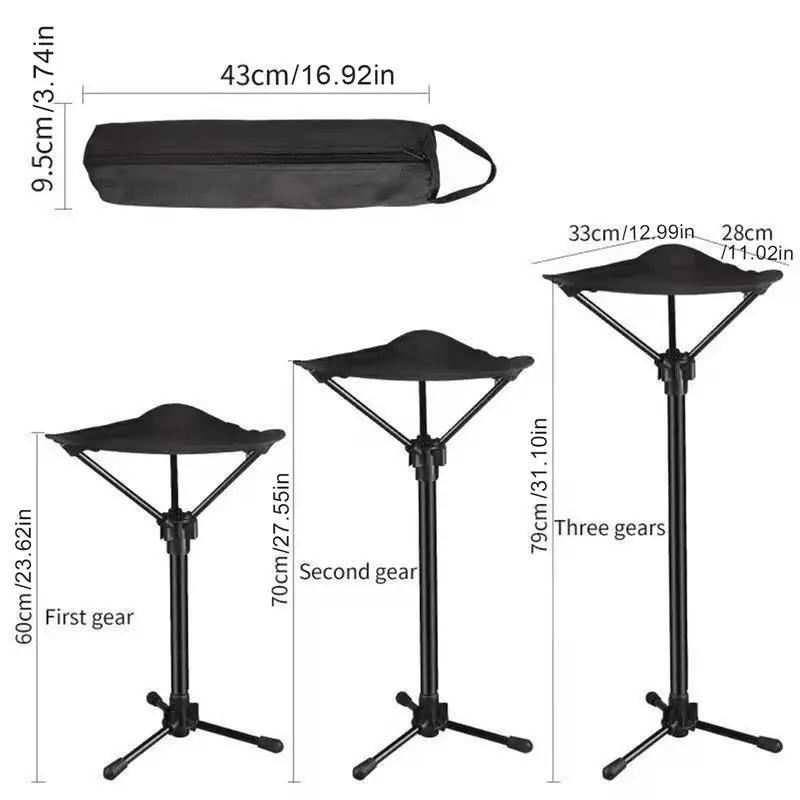 Tabouret pliant randonnée 3 hauteurs pour pêche camping portable forte portance outdoor