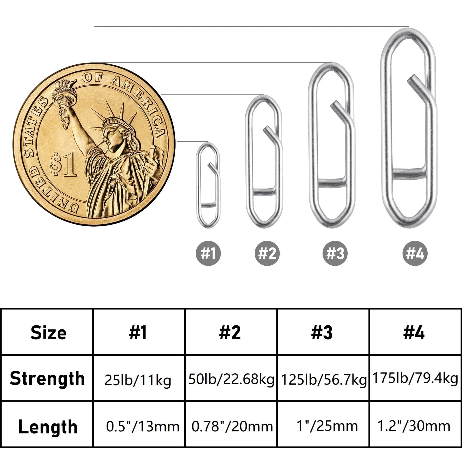 50 clips rapides acier inoxydable pour changement rapide de leurres crankbait swimbait