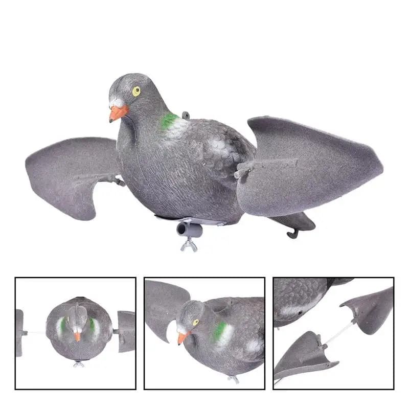 Leurre pigeon à ailes mobiles pour jardin - Appât de chasse simulation mouvement avec vent