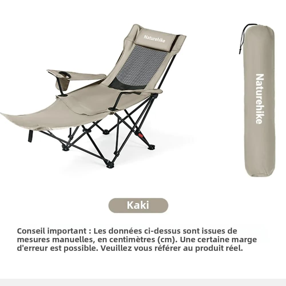 Fauteuil transat pliant pêche camping plage bureau sieste extérieur chaise lounge