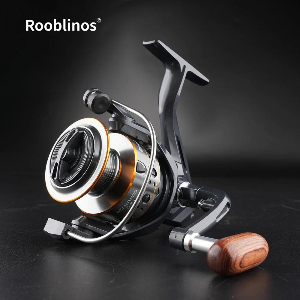 Moulinet spinning Rooblinos MG - Cadre métal frein haute vitesse pour pêche eau douce et mer fluide