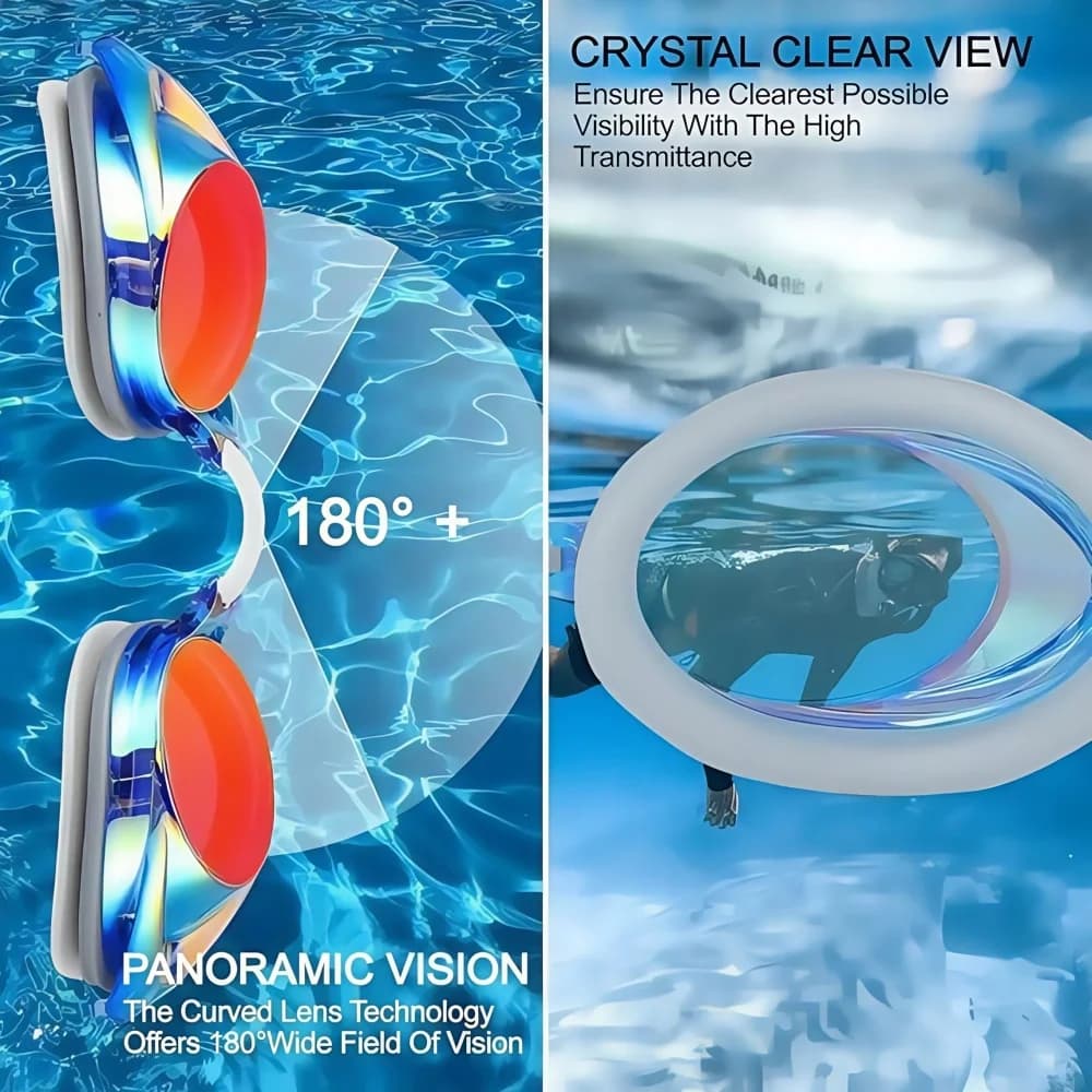 Lunettes natation adultes professionnelles nano anti-buée protection UV vision claire homme femme