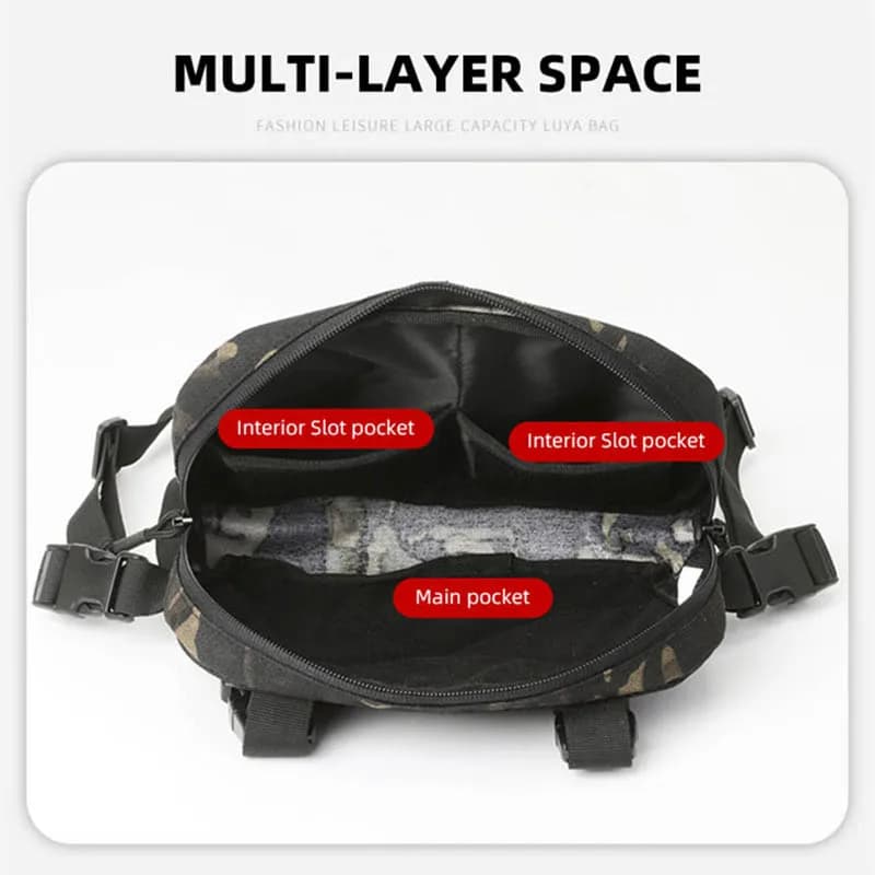 Sac poitrine étanche homme pour pêche et outdoor - Sac à dos tactique pour randonnée, vélo et camping