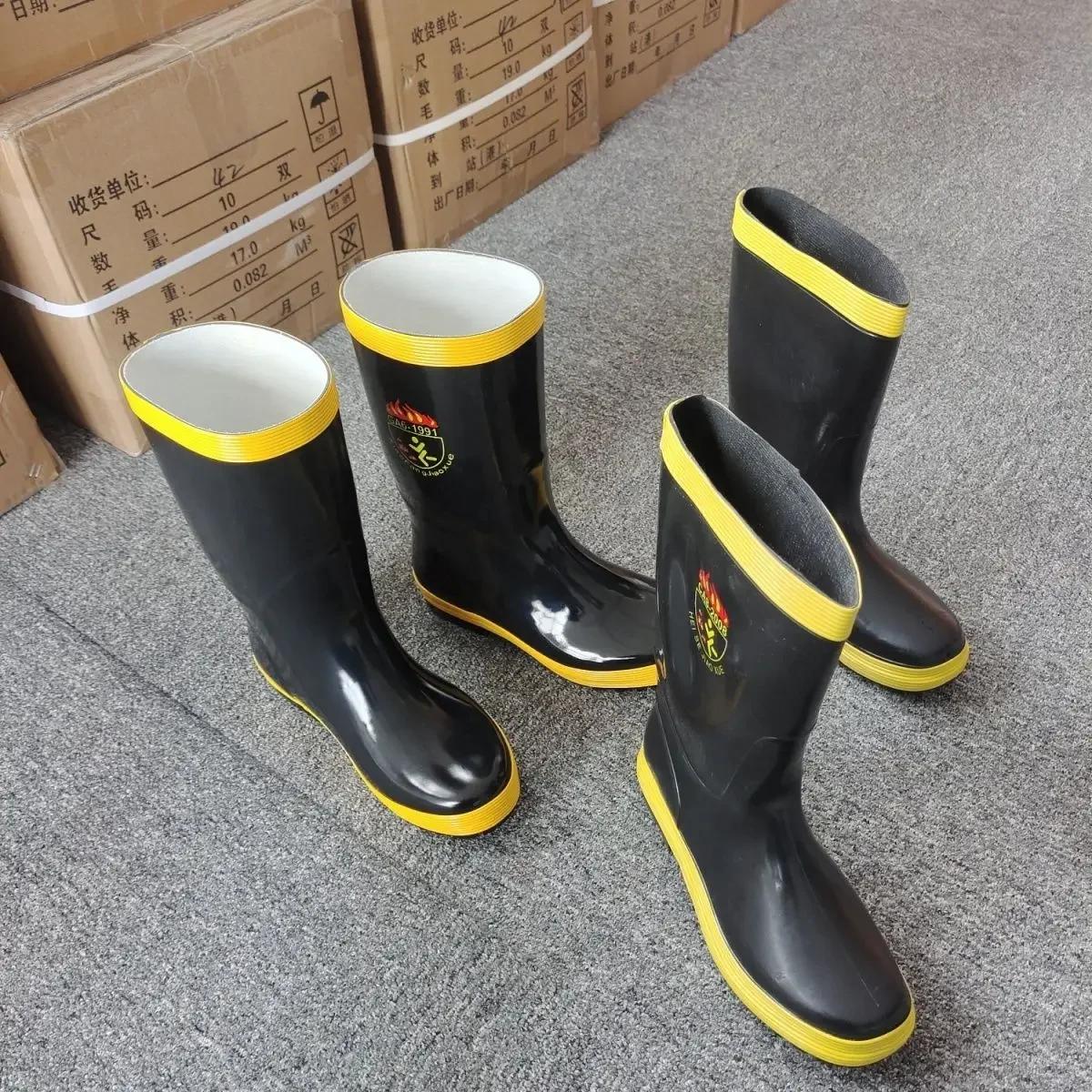 Bottes pêche homme PVC imperméables antidérapantes sans lacets larges pour jardin et activités extérieures
