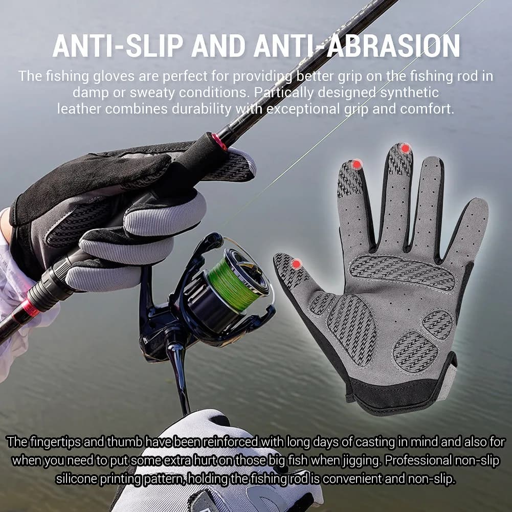 Gants de pêche Noeby UPF50+ protection UV anti-dérapage séchage rapide kayak vélo