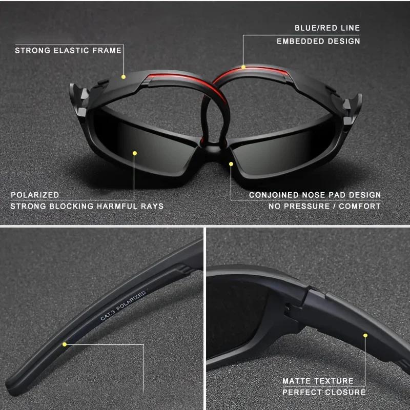 Lot lunettes pêche polarisées homme - Protection UV400 luxe pour pêche sportive