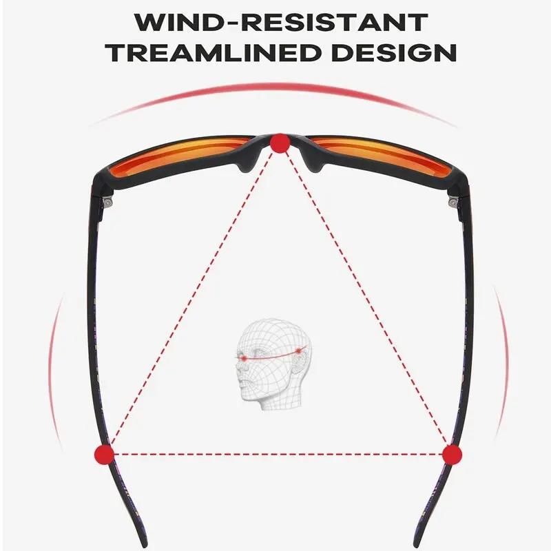 Lunettes de pêche polarisées TAC UV400 pour hommes - Vision HD anti-vent vintage sport
