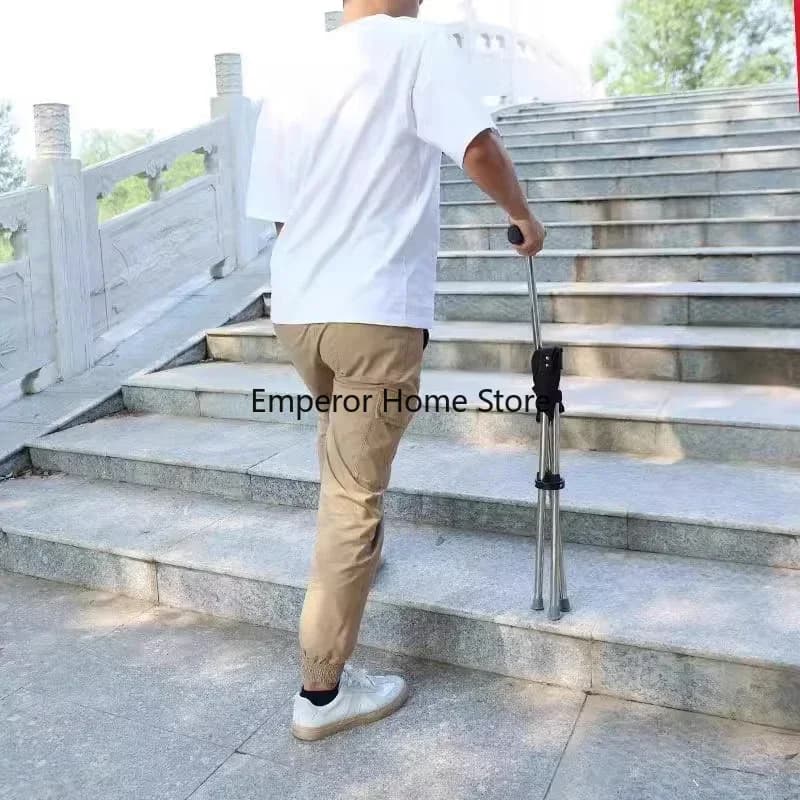 Chaise-béquille pliable senior portable - Siège marche léger pour randonnée montagne et plage