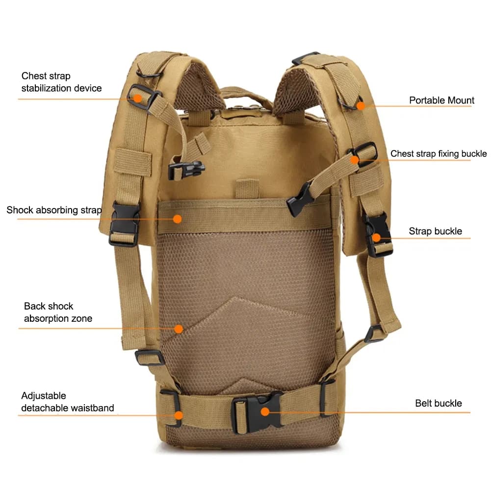 Sac à dos tactique classique camouflage 3P - Randonnée chasse pêche sport voyage extérieur nylon résistant