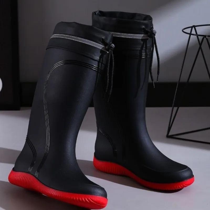 Bottes de pêche haute qualité homme imperméables tube haut - Chaussures anti-dérapantes caoutchouc bundle mouth