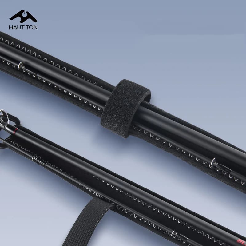 Housse canne à pêche universelle ajustable 1.2-2.7m étanche avec bretelle - étui leurres durable zippé