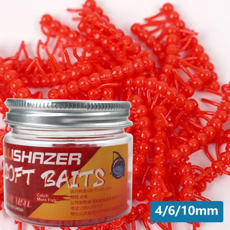 Leurres souples flottants avec queue 4-10mm pêche mer - billes dynamiques anti-fond silicone artificiel