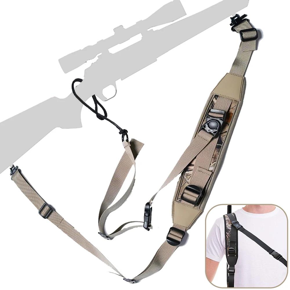 Sangle de fusil avec attaches rapides néoprène - Sangle réglable mains libres pour pêche et chasse