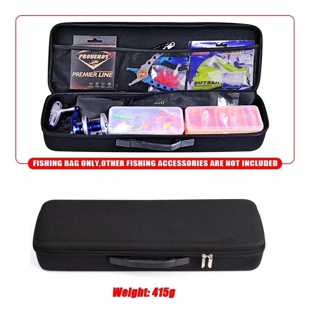 Sac pêche portable EVA anti-choc - Bag canne à pêche rembourré avec compartiment moulinet étanche