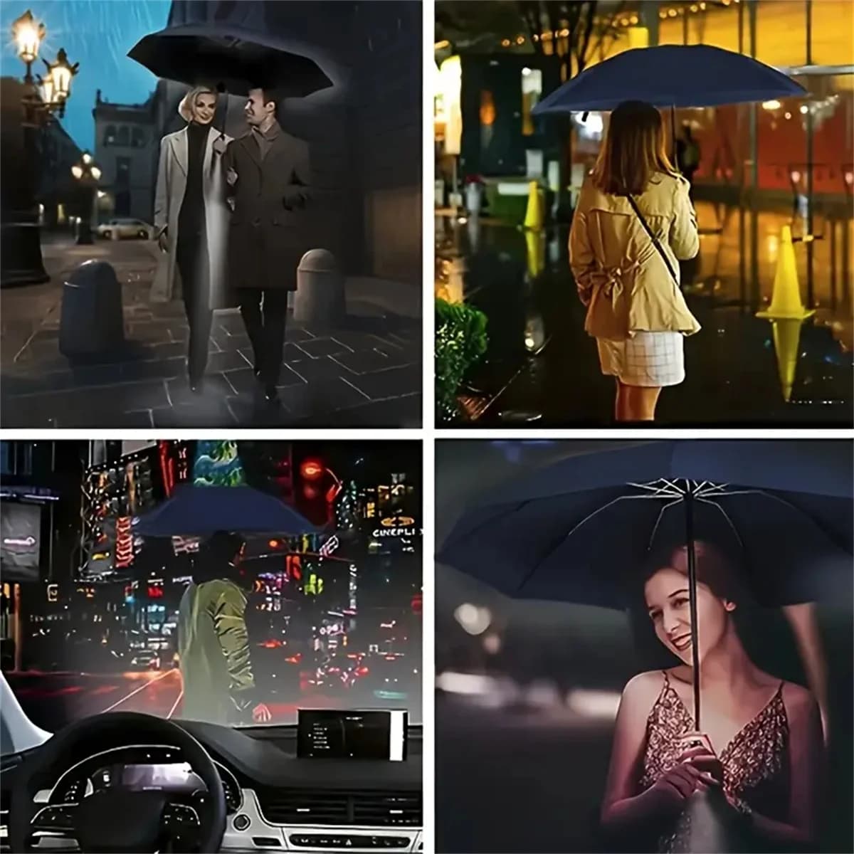 Grand parapluie 3 personnes renforcé - Parapluie double usage soleil/pluie grande taille - Pour pêcheurs et étudiants