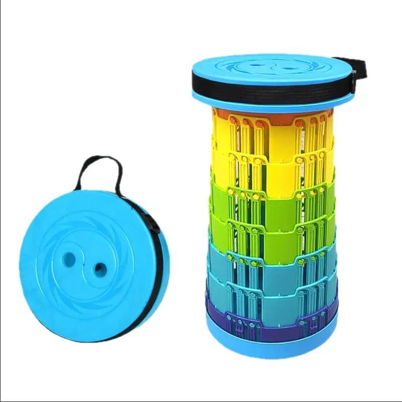 Tabouret télescopique pêche pliant portable pour attente file camping déplacement