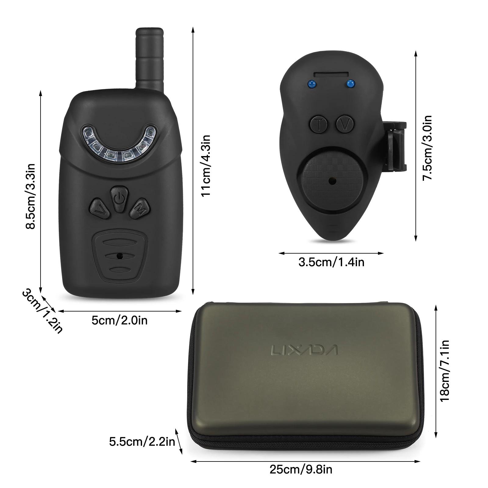 Kit alarme appât Lixada avec étui portable - Indicateur lumineux numérique pour pêche