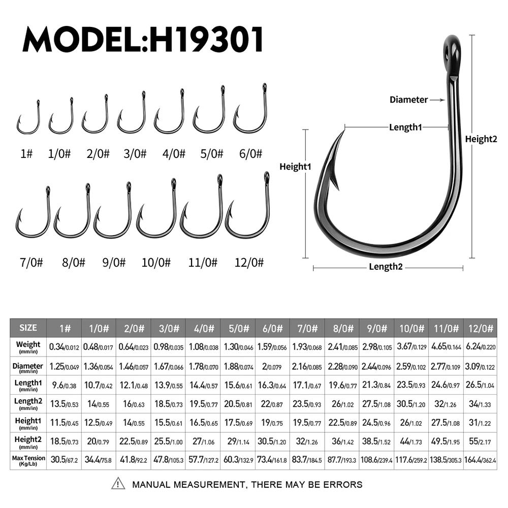 Hameçons mer haute résistance PROBEROS 10PCS acier carbone pour pêche gros poissons grande profondeur