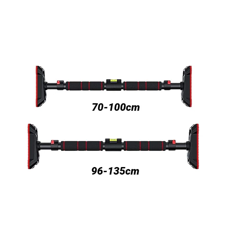 Barre de traction ajustable 69-92cm avec niveau - Barre de musculation pour porte - Renforcement dos et bras
