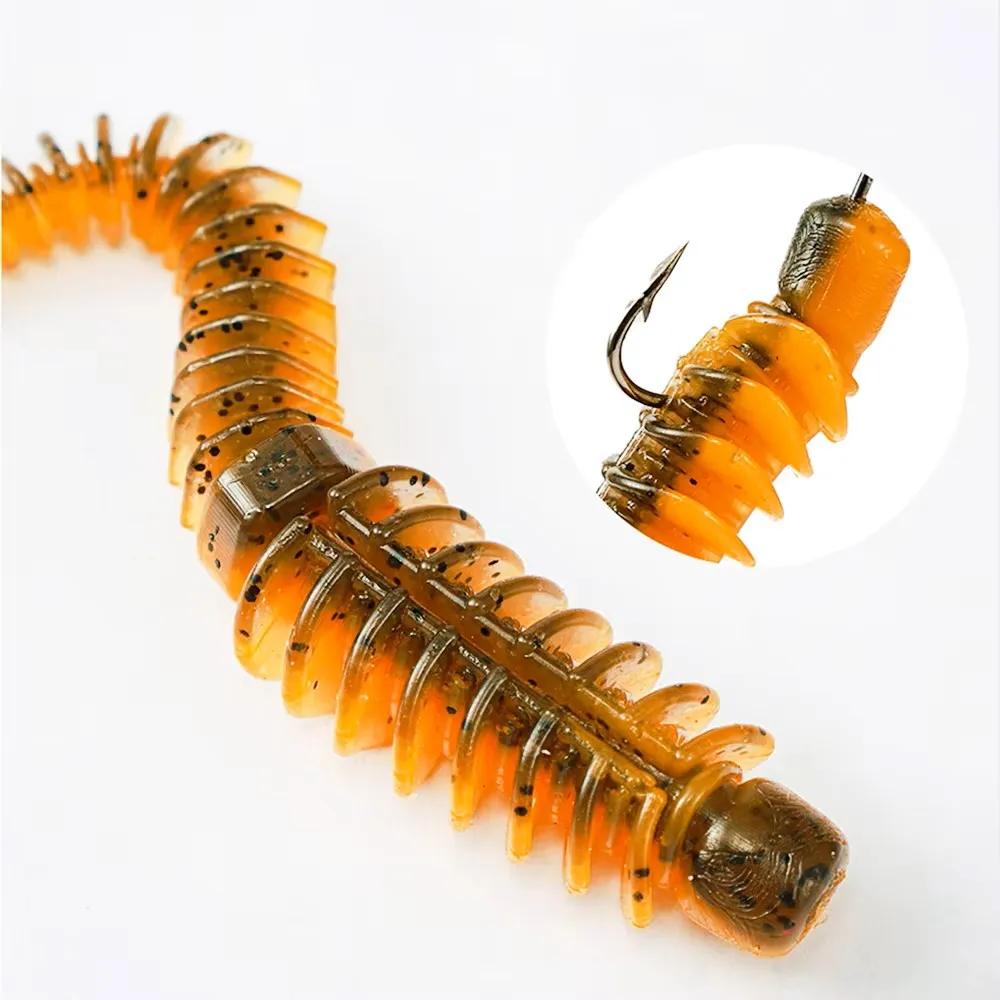 10 leurres souples flottants needletail 75-85mm pour carpe - Vers silicone reverse thread