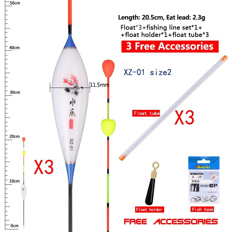 Ensemble de pêche débutant avec flotteurs à perles coulissantes tubes ligne support nano composite pour lac rivière occasions spéciales