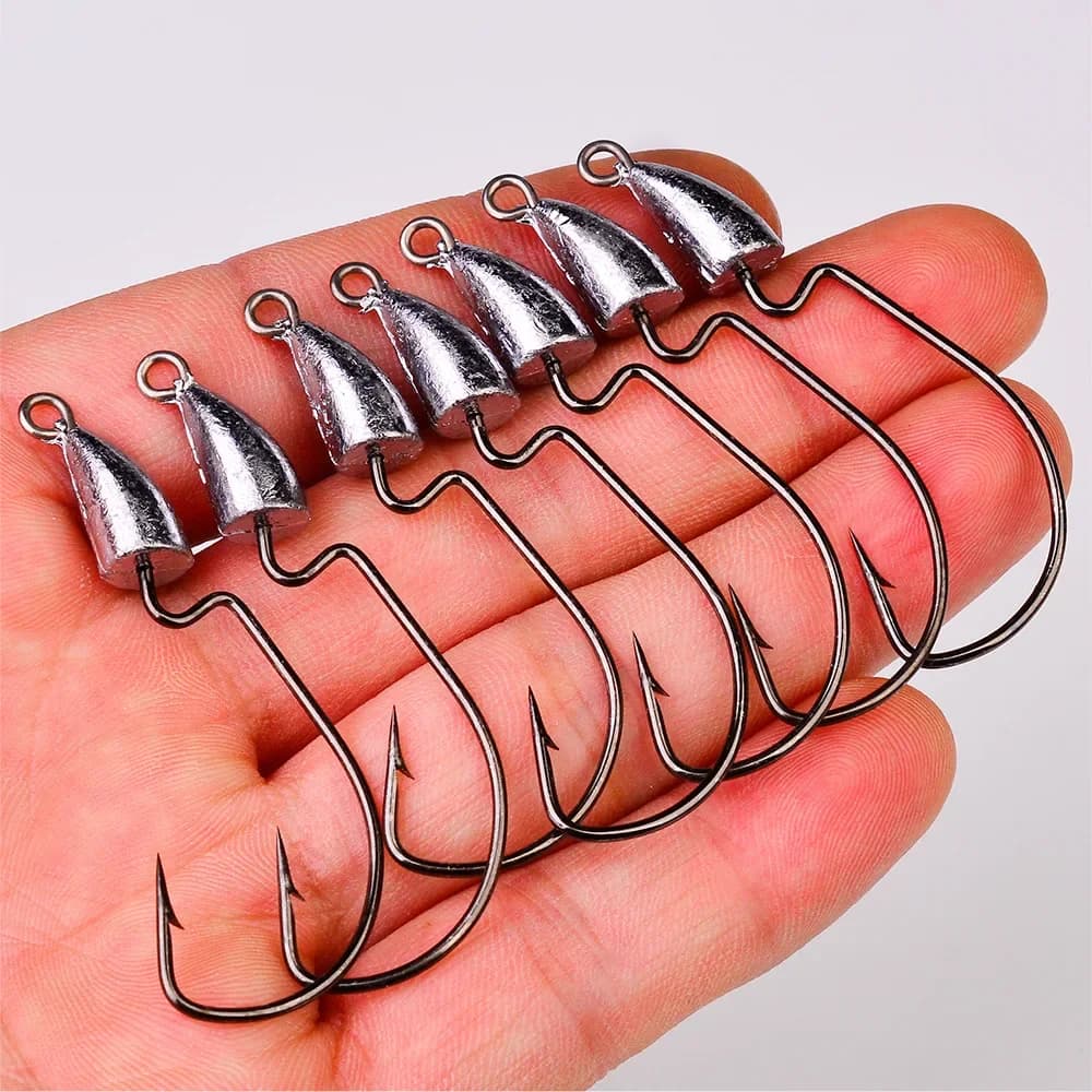 5 têtes plombées jig métal 3.5g à 14g pour leurres souples Texas rig - hameçons pour pêche