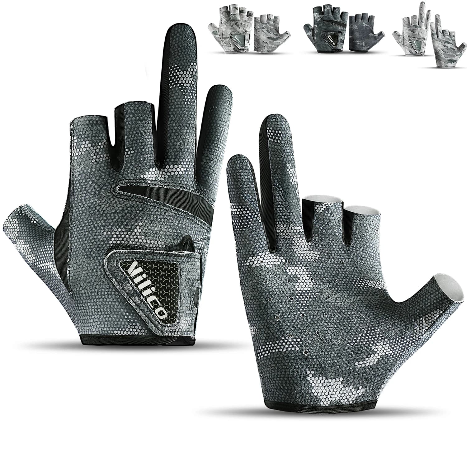 Paire gants pêche homme été route sub protection solaire antidérapants soie glacée respirants fins
