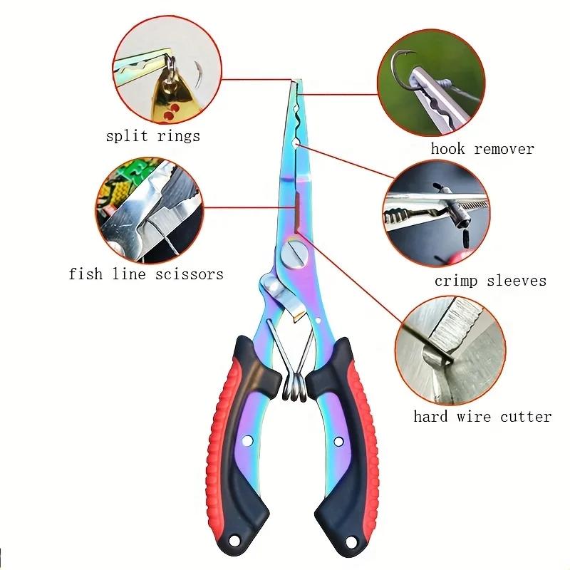 Pinces Pêche Acier Inox Long Bec Découpe Fil Dégorgeoir Hameçon Multifonction Outils Pêche