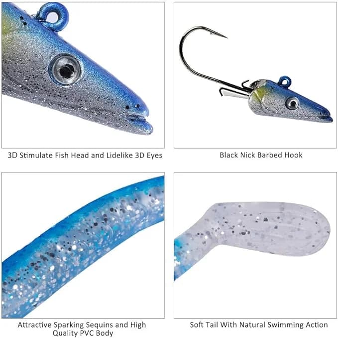 Leurres souples Goture 11cm 22g avec tête plombée - Wobbleurs pour eau douce et mer